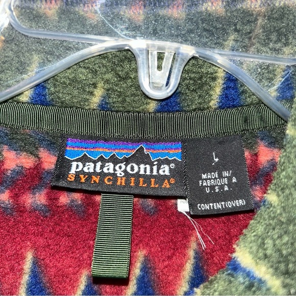 Vintage Patagonia Men’s Medium Aztec Synchilla Fleece Pullover 90s Minnehaha L - Picture 3 of 4